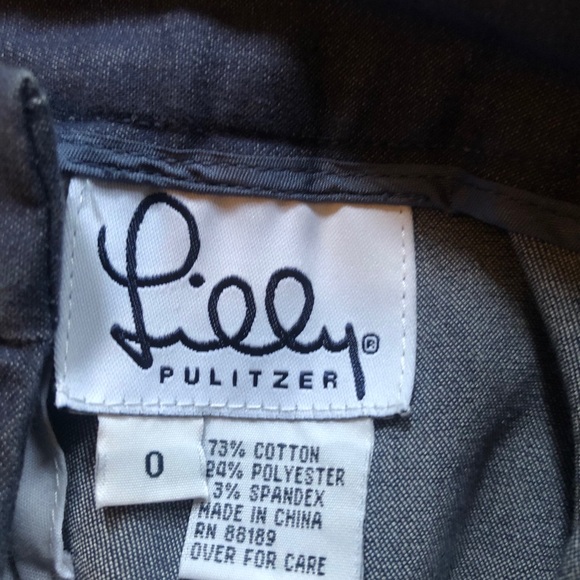 Lilly Pulitzer Navy Cotton Dress Pants Sz: 0 💙 - Picture 2 of 4